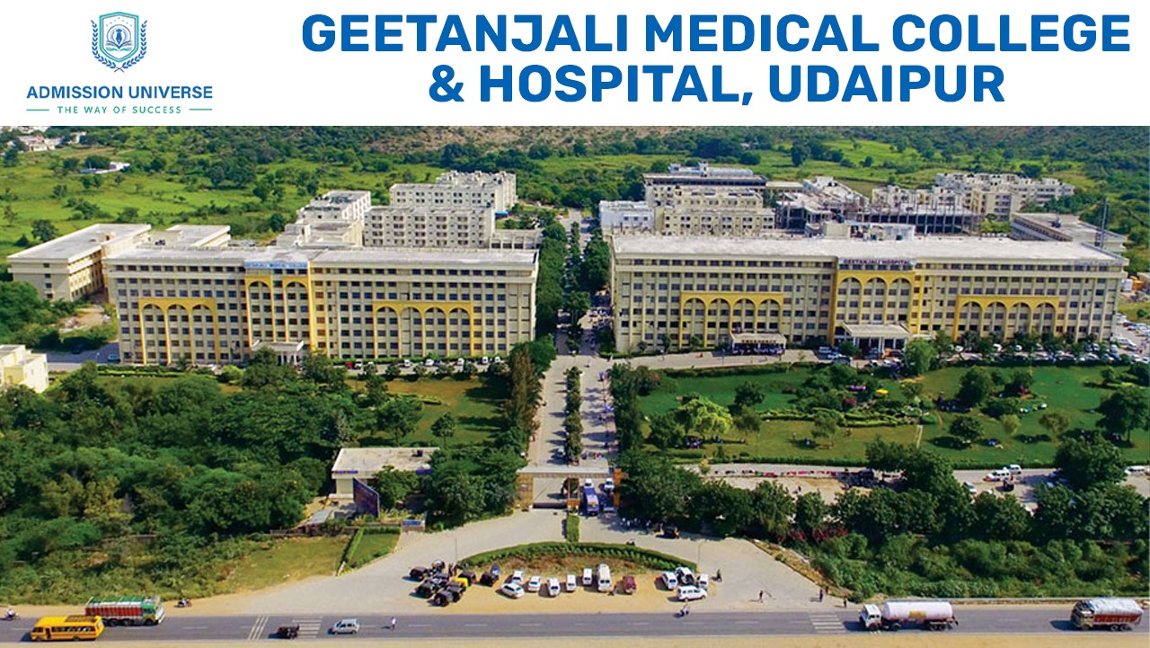 Geetanjali Medical College campus with modern buildings and green lawns